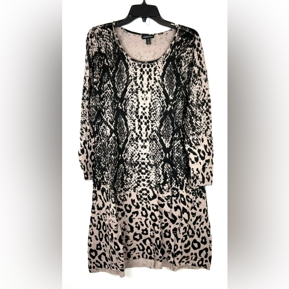 Tribal Femme Women’s Animal Print Long Sleeve Knee Length Dress Size L